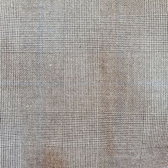 CHAPS Blazer Sport Coat 46R Classic Plaid Taupe & Black Blend Poly/Rayon Lined - Picture 8 of 16